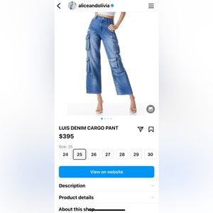 Alice Olivia LUIS DENIM CARGO PANT